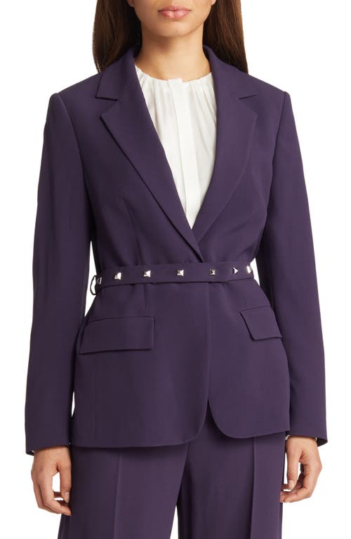 BOSS Jiriva Belted Blazer Dark Plum at Nordstrom,