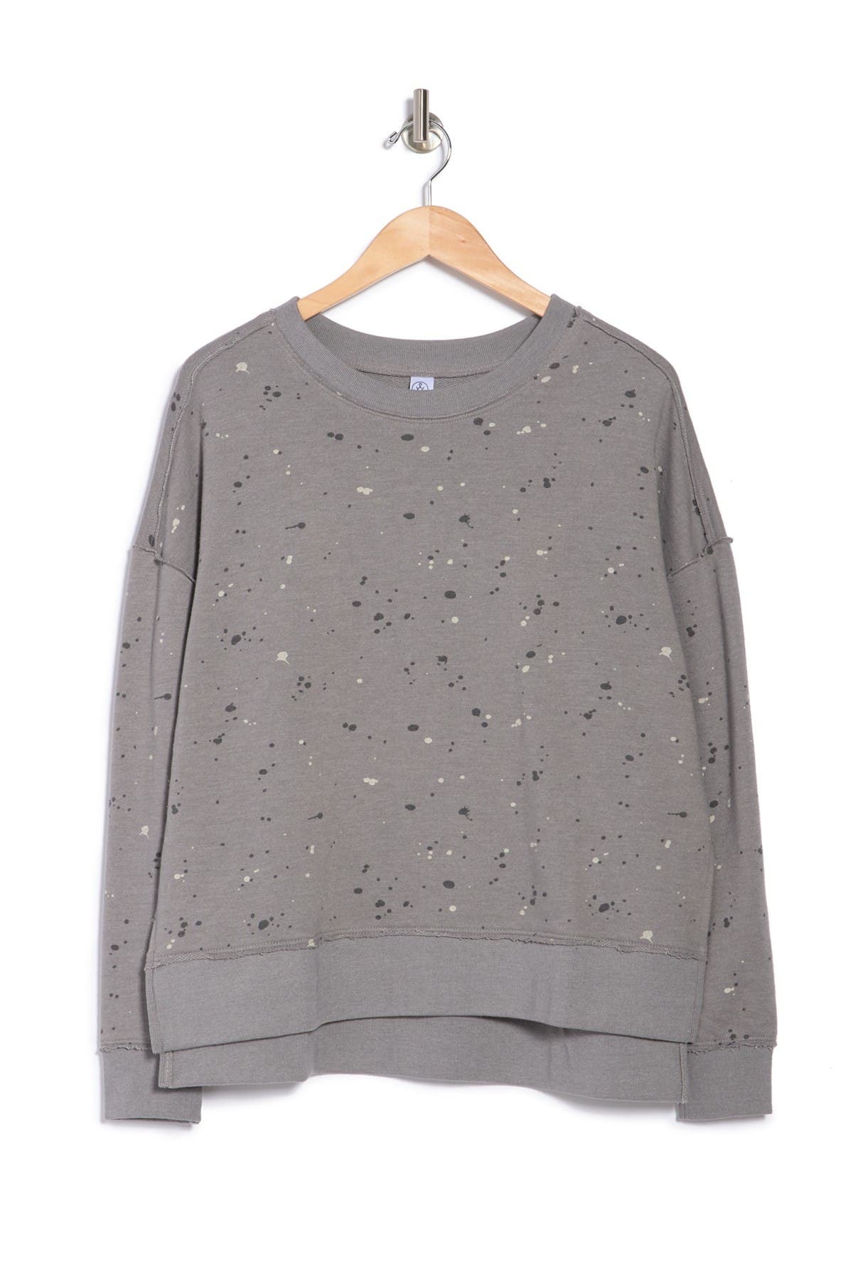 Alternative Splatter Print Dolman Sleeve Lounge Sweatshirt In Grypaintsp