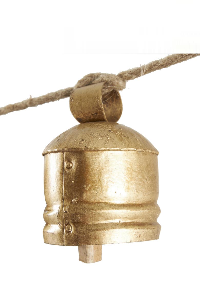 WILLOW ROW Bohemian Metal Cow Bell Garland, Alternate, color, Gold
