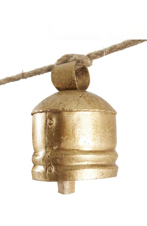 Willow Row Bohemian Metal Cow Bell Garland In Gold