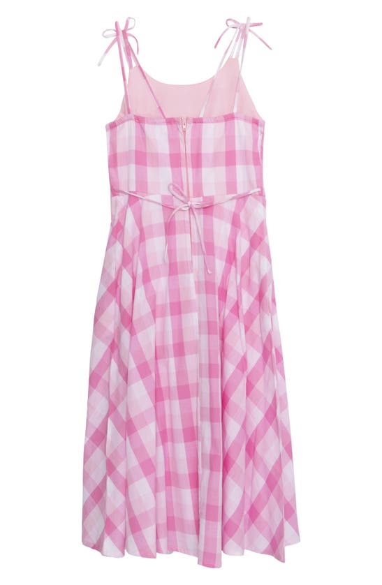 Shop Speechless Kids' Check Tie Strap Dress In Pink/ White