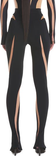 MUGLER Sheer Spiral Leggings, Nordstrom