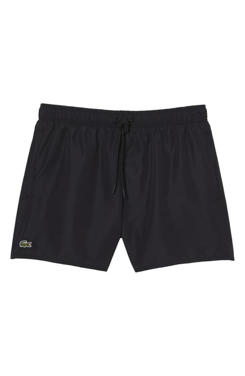 Lacoste Recycled Polyester Swim Trunks In 964 Noir/vert