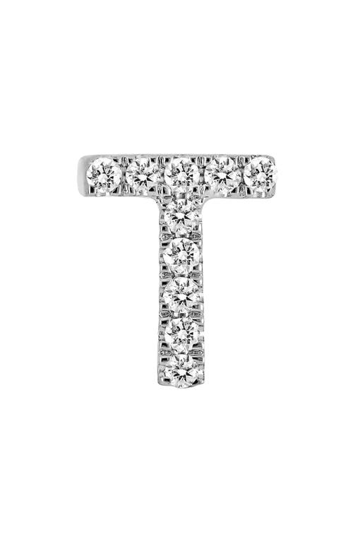 Bony Levy Single Initial Earring In White Gold/t