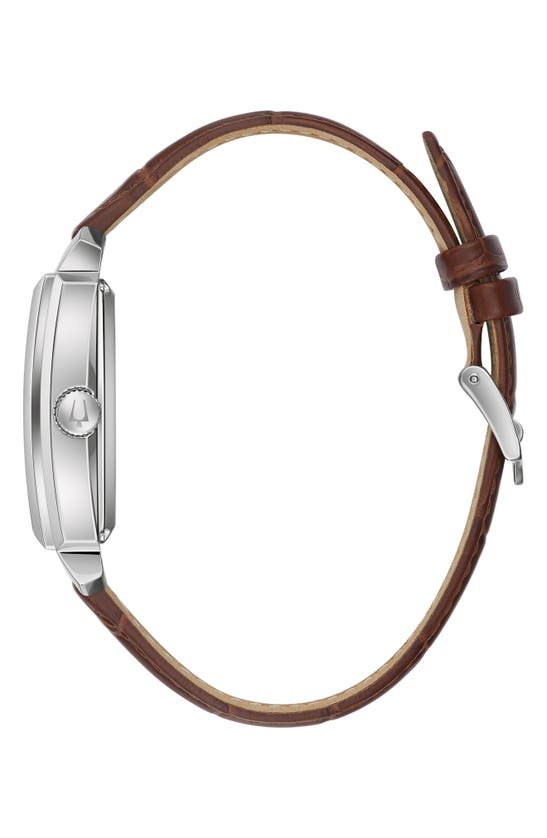 Bulova Sutton Automatic Alligator-grain Leather Mens Watch In Brown