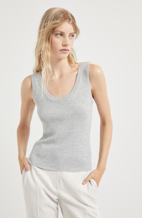 Shop Brunello Cucinelli Knit Top In Grey