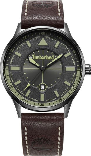 Timberland Classic Leather Strap Watch, 42mm | Nordstromrack