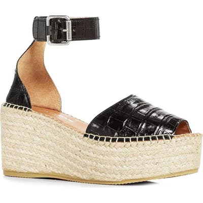 Andre Assous Luz Platform Wedge Espadrille Sandal, Black