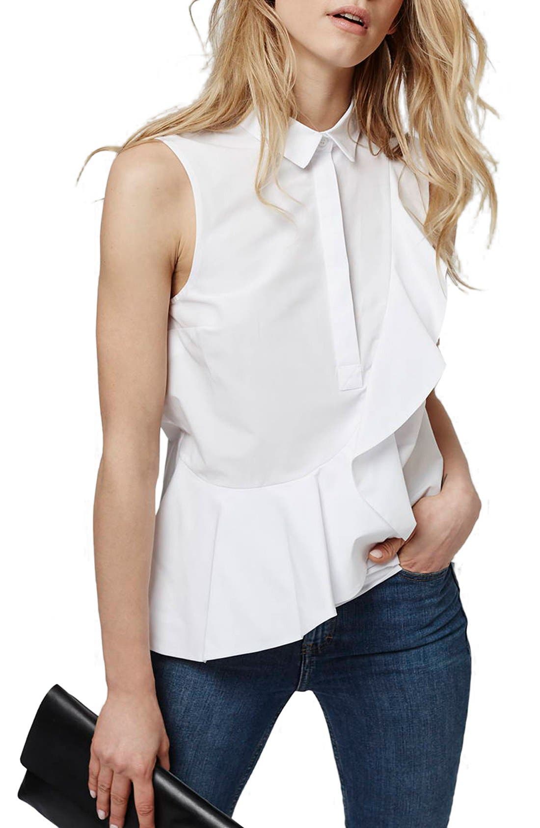 Sleeveless Ruffle Shirt Nordstrom