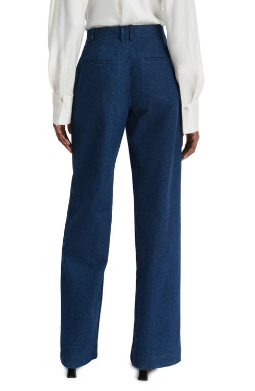 Shop Vince Pintuck Wide Leg Pants In Indigo