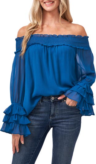 Cece one shoulder long sleeve online blouse