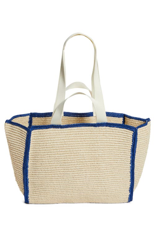 Shop Marni Mending Woven Faux Raffia Tote In Ecru