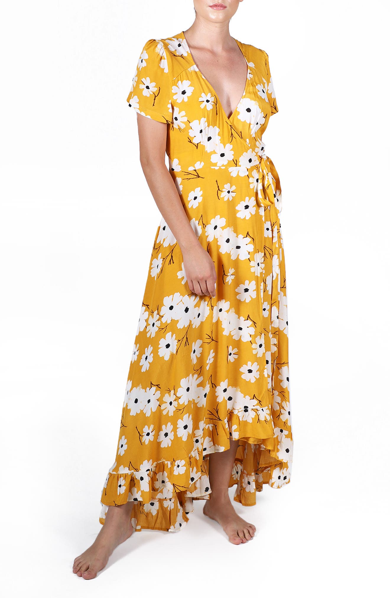 floral maxi wrap dress