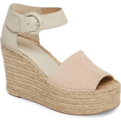 Marc Fisher Ltd Alida Espadrille Platform Wedge- White