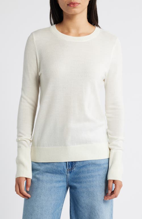 CASLONR CASLON(R) MERINO WOOL BLEND CREWNECK SWEATER