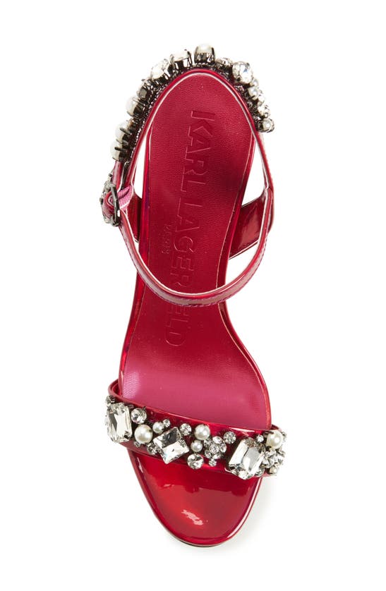 Shop Karl Lagerfeld Paris Claude Embellished Sandal In Fuchsia