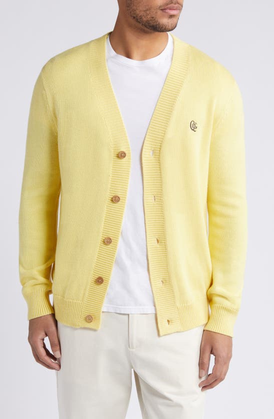 Shop Quiet Golf Cardigan Sweater In Canary