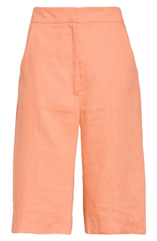 Smythe Linen Bermuda Shorts In Peach