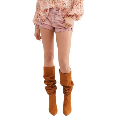Free People Romeo Rolled Cutoff Denim Shorts, Purple