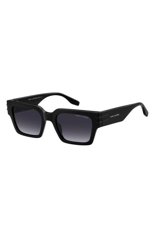 Marc Jacobs 52mm Gradient Rectangular Sunglasses In Black
