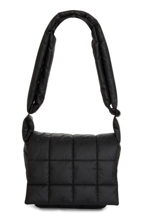 Porter Water Repellent Quilted Messenger Crossbody Bag in Matt Black