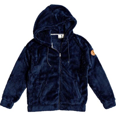 Roxy Head On Down Fleece Zip Hoodie, Blue