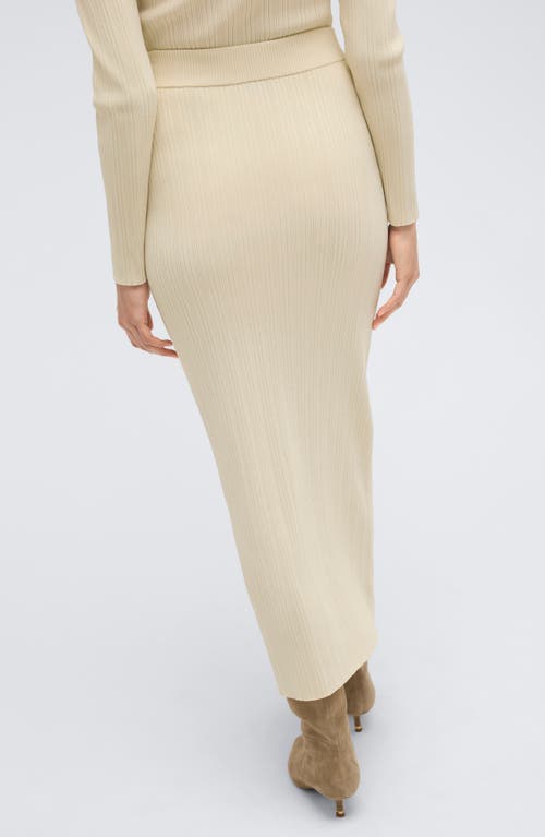 Shop Kenneth Cole Variegated Rib Maxi Skirt In Almond Milk