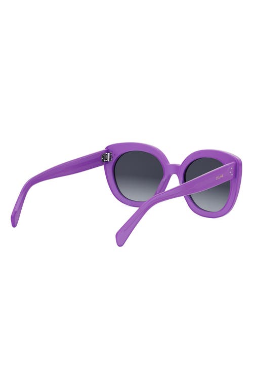 Shop Celine Bold 3 Dots 56mm Butterfly Sunglasses In Shiny Lilac/gradient Smoke