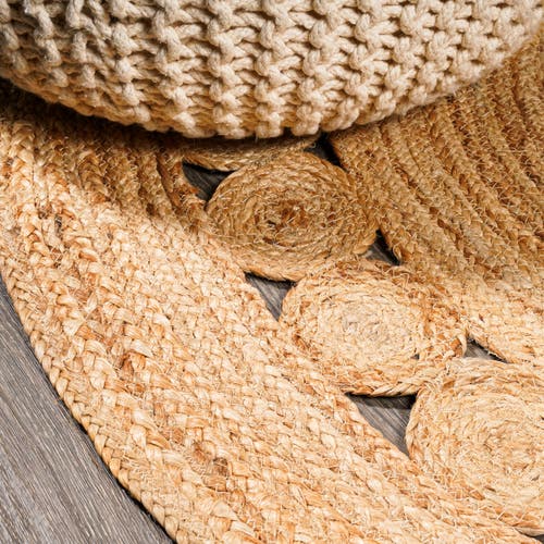 Jonathan Y Dahlia Round Natural Jute Boho Circle Natural Round Area Rug In Natural