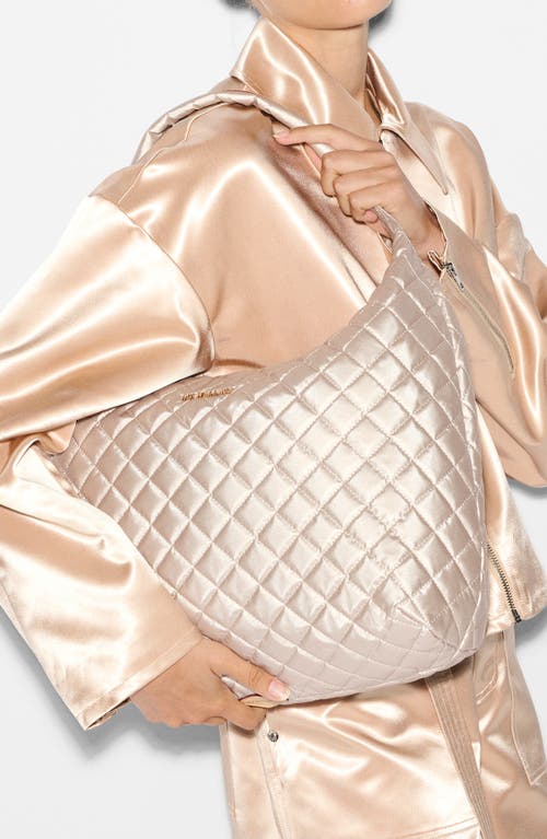 Mz Wallace Large Metro Shoulder Bag In Pale Rose Gold Metallic