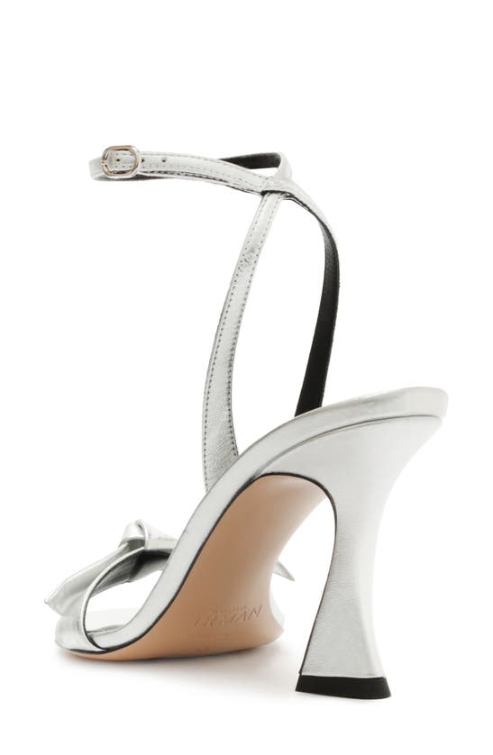Alexandre Birman Clarita Bell 85mm Metallic Leather Sandals In Argento