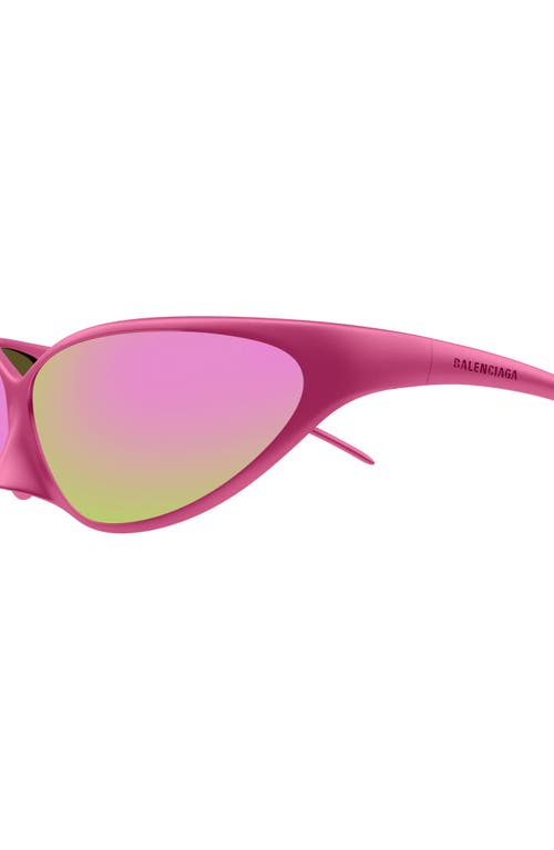 Shop Balenciaga 70mm Gradient Oversize Oval Sunglasses In Pink