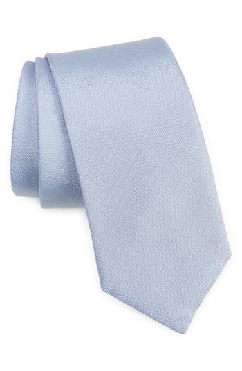 Hugo Boss Boss Geometric Jacquard Silk Tie In Light/pastel Blue