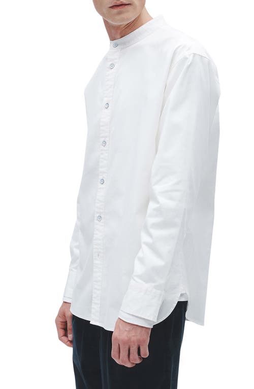Rag & Bone Landon Band Collar Stretch Cotton Button-up Shirt In Marsh