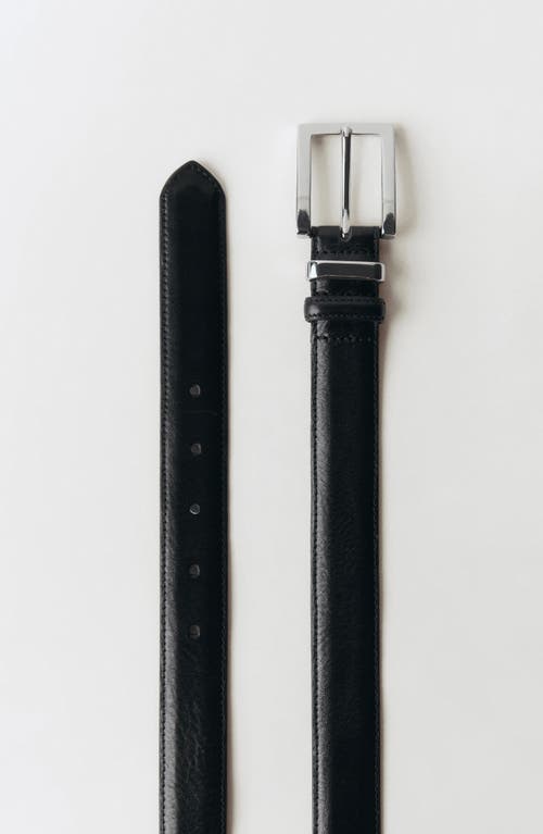 Shop Mango Leather Belt In Black