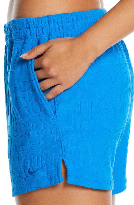 Shop Nike Retro Flow Cover-up Shorts In Photo Blue