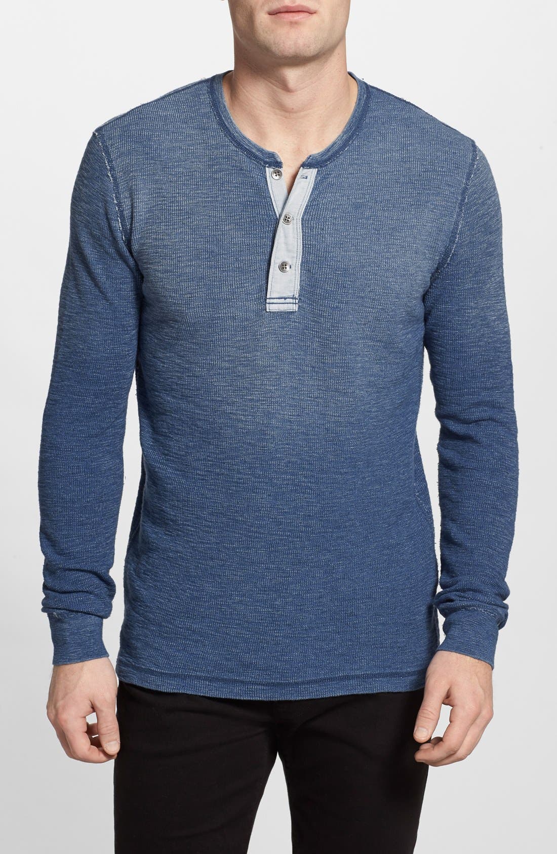 Lucky Brand Indigo Dyed Rib Knit Henley Nordstrom