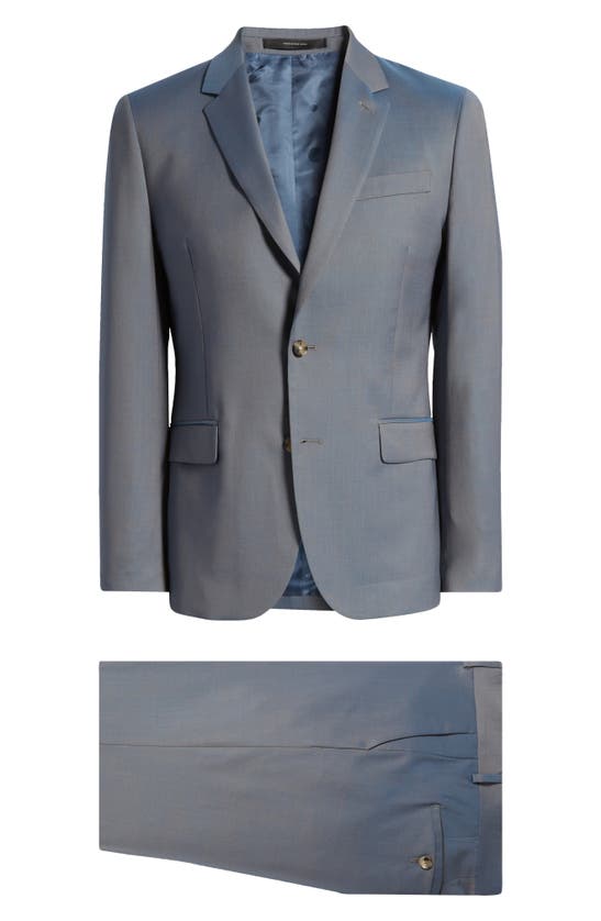 Shop Paul Smith Tailored Fit Solid Wool Suit In Green-blue