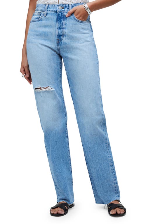Madewell '90s Ripped Straight Leg Jeans Revoir Wash at Nordstrom,