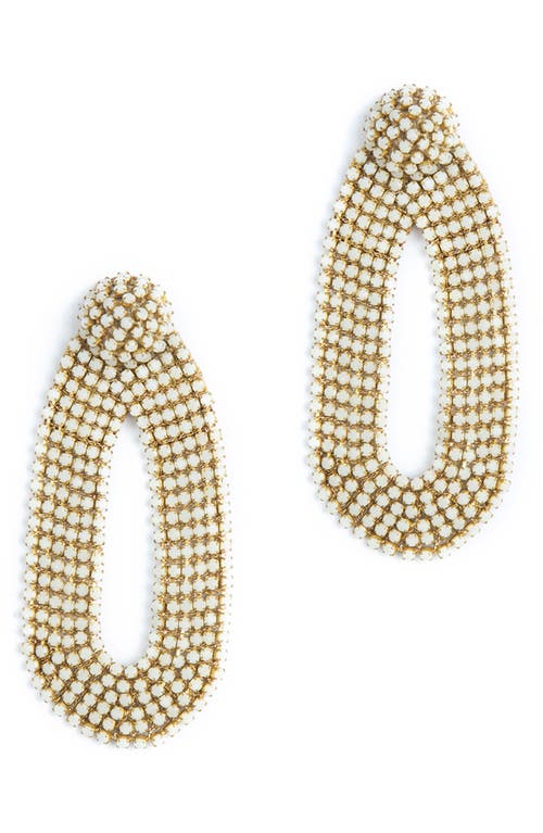 Deepa Gurnani Bianca Earrings In Ivory