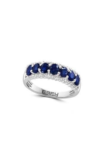 Shop Effy Sapphire & Diamond Ring In Blue