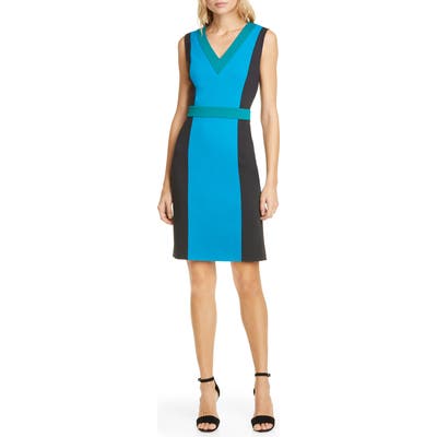 Dvf Arbor Colorblock Sheath Dress, Blue