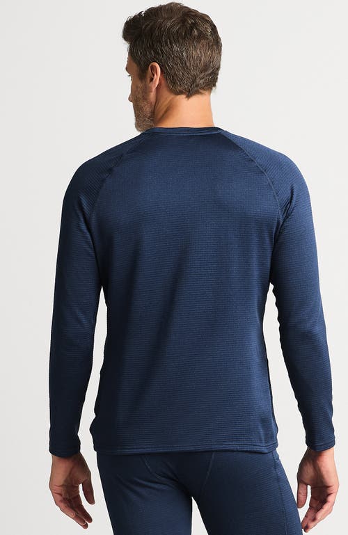 Lands' End Long Sleeve Crew Neck Expedition Thermaskin Long Underwear Top In Light Navy