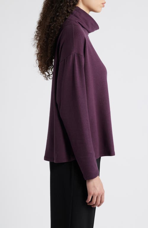 Shop Eileen Fisher Drapey Funnel Neck Top In Violet