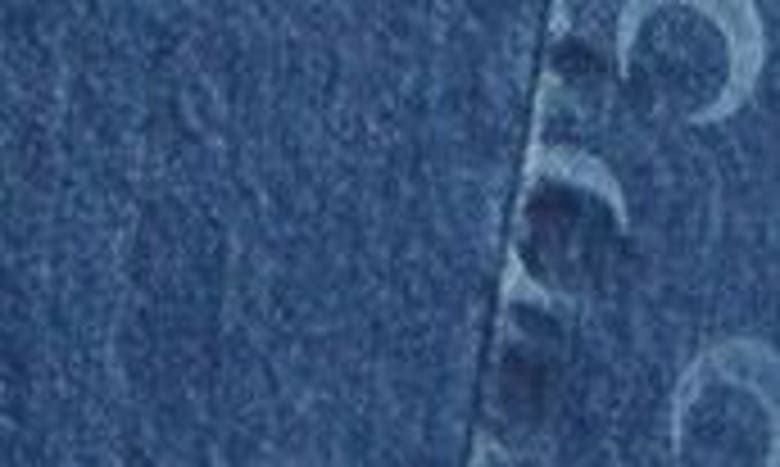 Shop Marine Serre Crescent Moon Panel Straight Leg Jeans In Blue