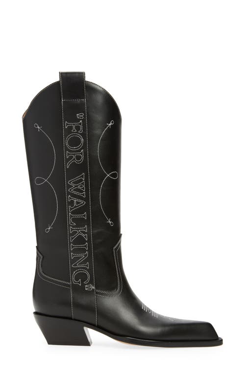 Shop Off-white Frame Pointed Toe Western Boot In Black-white