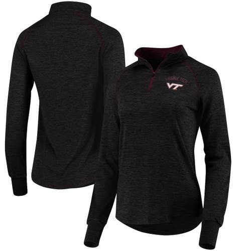 Women's Colosseum Black Virginia Tech Hokies Bikram 1/4 Zip Long Sleeve Jacket