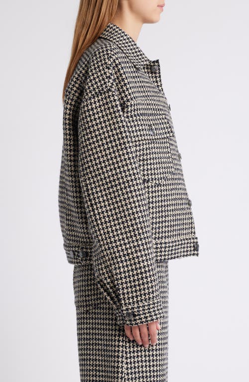 Frame The Tweed Boxy Jacket In Houndstooth