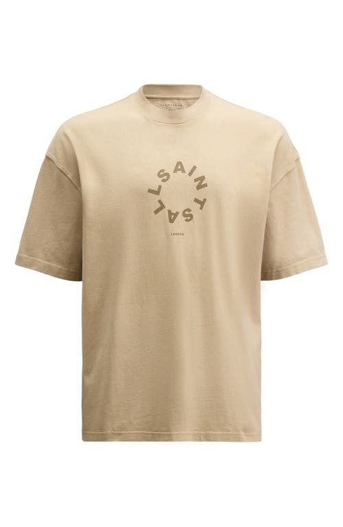 Shop Allsaints Tierra Cotton Graphic T-shirt In Boston Taupe