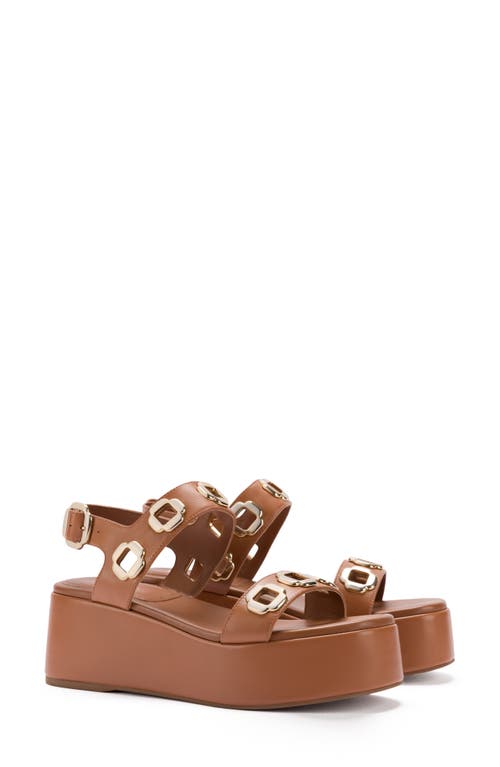 Larroudé Milan Platform Wedge Sandal Medium Beige at Nordstrom,